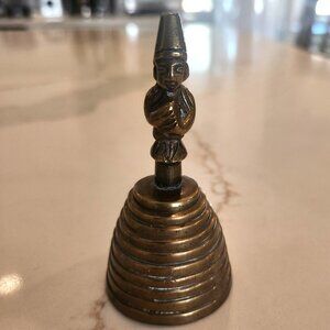 Vintage Praying Man Brass Bell